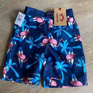 New appaman sz 5 and 2t boys flamingo trunks